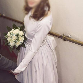 Svatební šaty dlouhý rukáv, vel. 36-38 - 2