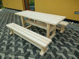 Zahradní nábytek, stůl, lavice,smrk - 2