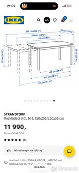 Rozkládací stůl IKEA STRANDTORP (bílý) - 2