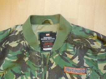 pánská Superdry khaki bunda,bomber plátno maskáč jaro L-XL - 2