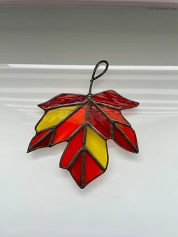 Javorový list - vitrážové sklo - 2