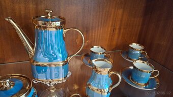 Kávová pozlacená sada porcelánu - 2