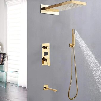 Moderní podomítkový sprchový set s LED a LCD displayem - 2