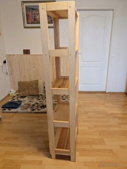 Policový regál/knihovna masiv borovice - 2