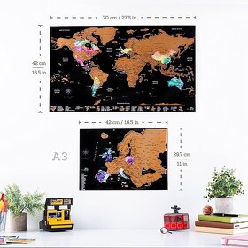 Stírací mapy světa - Podrobné a dekorativní - 2