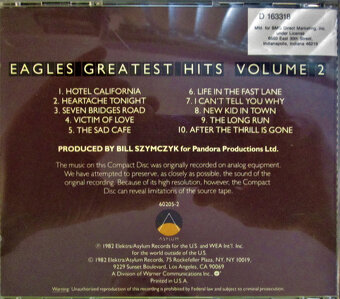 CD Eagles - Greatest Hits Volume 2 1982 - 2