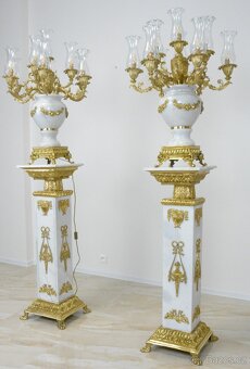 Zámecké podlahové lampy - mramor - bronz - 218 cm - 2