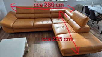 Velká rohová koženková pohovka - 2