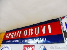 Staré smaltované cedule Opravy Obuvi. - 2