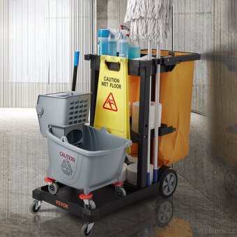 Úklidový vozík s držákem na pytel (nosnost 90 kg) - 2