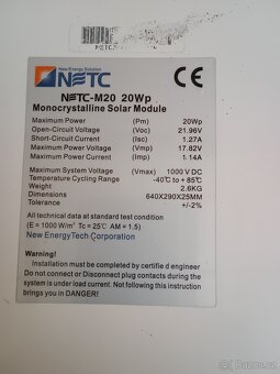 Solární panel 20W - 2