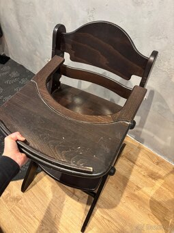 Tmavě hnědá dřevěná rostoucí dětská židle Geuther - 2