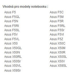 baterie A32-F5 pro notebooky Asus řady F5,X50,X59 (1hod) - 2