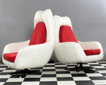 2 x designové otočné křeslo vajíčko 70. léta - 2