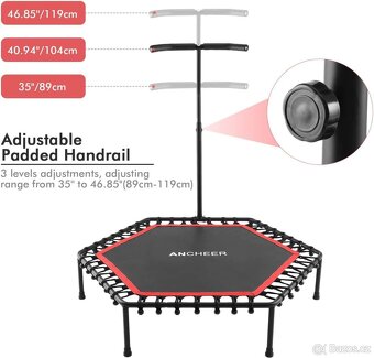 Fitness trampolína 120 cm s madlem - nosnost 100 kg - 2