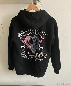 Dívčí mikina s kapucí Zara černá,vel.164 - 2