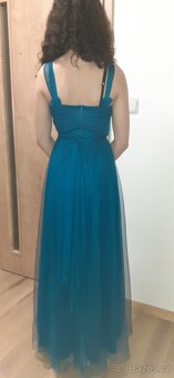 Večerní modrozelené šaty - 2
