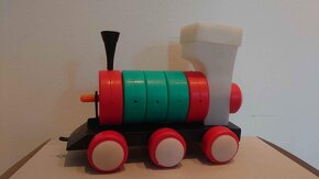 Retro hračka - skládací lokomotiva - 2