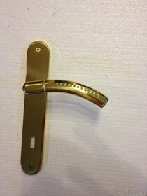 Dveřní klika / kování, zlatá lesk, rozteč 90mm /23ks - 2