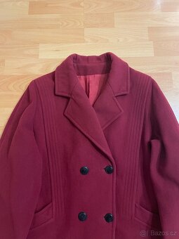 Vlněný vínový kabát - 2