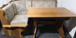 Rustikální rohová lavice + jídelní stůl - 2