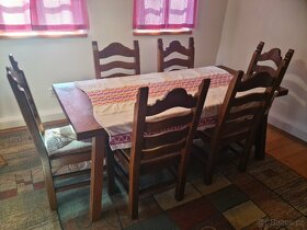 Rustikální holanský stůl + 6 židlí - 2