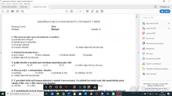 medicína materiály Brno MU, Praha,LF UK, Olomouc přijímačky - 2