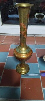 Mosazná váza a miska - 2