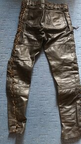 kožené kalhoty šněrováky - 2