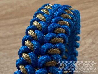 PARACORD náramek (19 cm) blue - bronze - 2