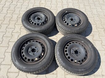 4x plechové disky 5x112 15 + pneu letní 195/65 R15 - 2