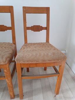 Dřevěné retro židle s čalouněným sezením - 2