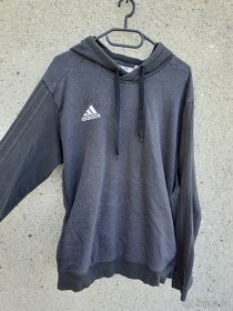 Vintage Adidas mikina s kapucí a kapsami černá šedá pánská u - 2