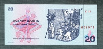Staré bankovky 20 kčs 1970 bezvadný stav - 2