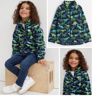 ☘️ DINOSAUŘÍ MIKINA H&M fleecová vel. 134/140 ☘️ - 2
