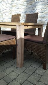 Jídelní stůl dubový rozkládací+6 židlí - 2