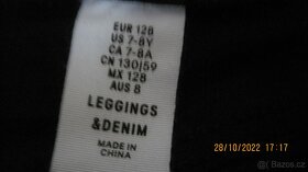 Kalhoty, džíny H&M, černé, vel. 122, trika - 2