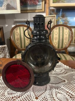 Stará železniční lampa – krásný industriální kus - 2