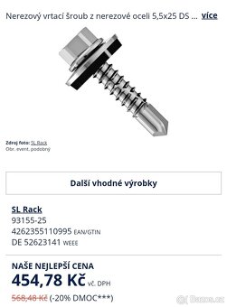 Prodám samovrtny nerezový šroub - 2