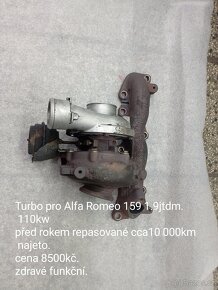 Alfa Romeo 159 1.9jtdm 16v turbodmychadlo - 2
