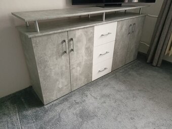 Komoda - bílá/dekor beton - 2