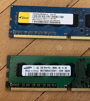 Paměti RAM do PC, typu DDR, DDR2 a DDR3, uvedená cena je za - 2