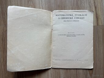 Mat-fyz-chemické tabulky pro střední školy, rok 1950 - 2
