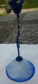 Lustr z modrého designového skla - 2