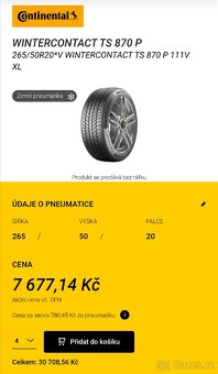 Continental 265/50 R20 zimní - 2