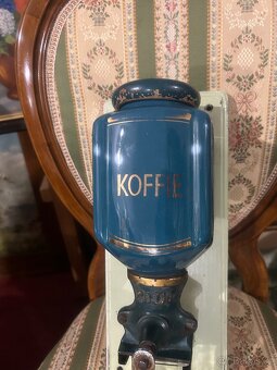 Starý nástěnný kávomlýnek PeDe porcelán - 2