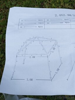 Zahradní altán s moskytiérou 3x3 m/2,4x2,4m a výška 2,5 m - 2