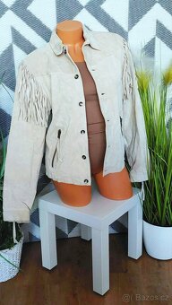 KOŽENÁ BUNDA S TŘÁSNĚMI - MOTO STYL - H&M - vel. 46 - 2