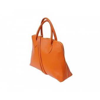 Kožená kabelka z Itálie oranžová Nová nepoužívaná - 2