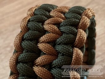 Paracord náramek (19 cm) oliv - brown - 2